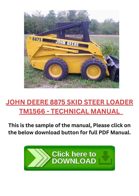 jd 8875 skid steer specs|john deere 8875 technical manual.